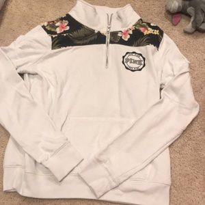 Pink quarter zip sweat shirt